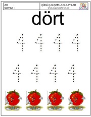 okul öncesi 1 sayısı çizgi çalışması